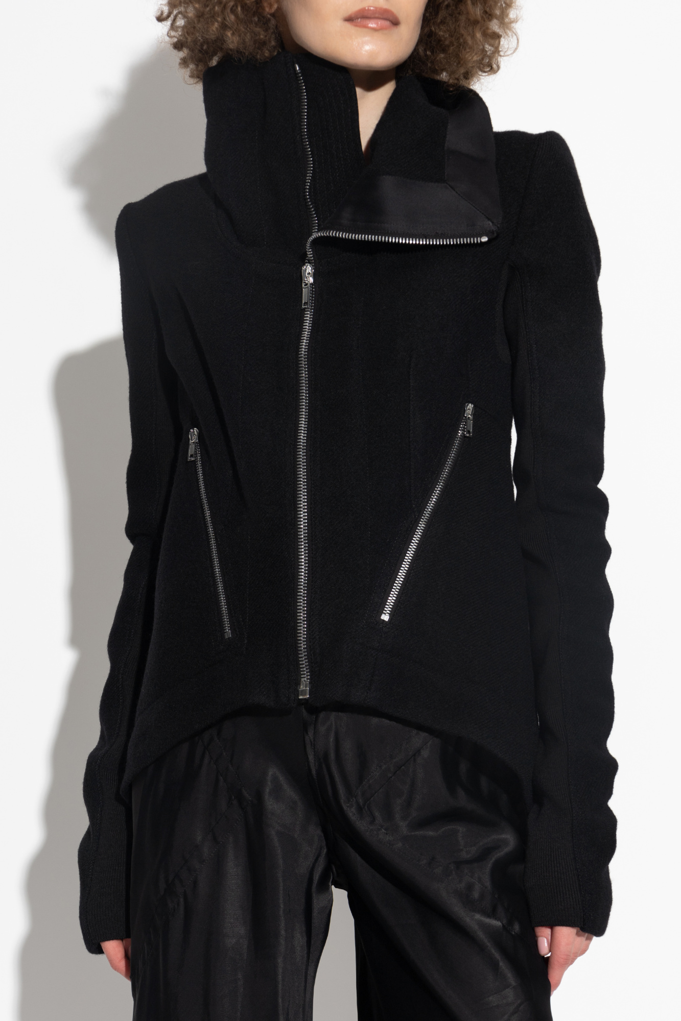 Rick Owens Asymmetrical jacket with wide collar | Women's